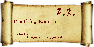 Piváry Karola névjegykártya